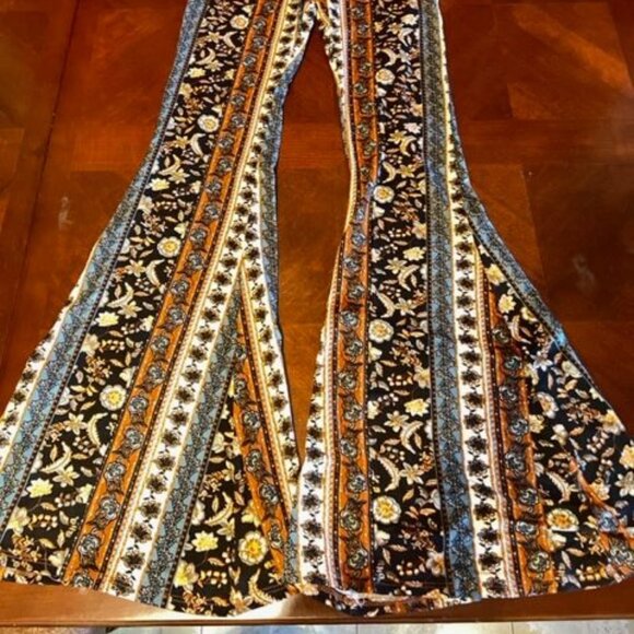 Vintage-Inspired boho Womens Bell Bottom Pants aztec wide leg flared - Picture 2 of 5